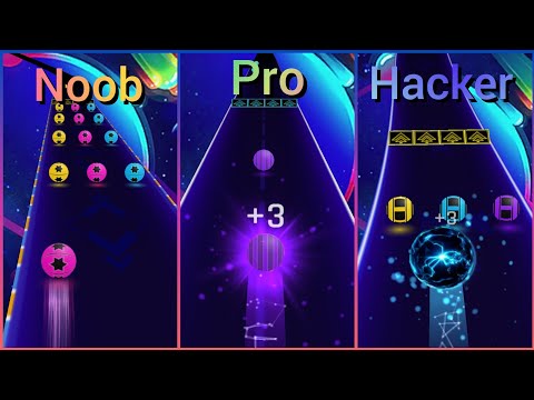 Noob vs Pro vs Hacker -Dancing Road:Color Ball run! - YouTube