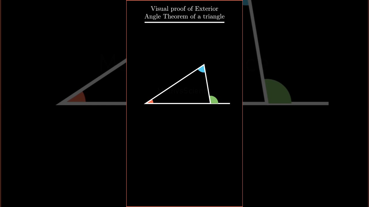 Visual Proof of the Exterior Angle Theorem! 🔥📐  #Math #Geometry
