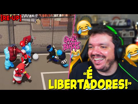 GAU E OS PATETAS JOGANDO O MODO FUTEBOL NO GANG BEASTS! [ RE-UP]
