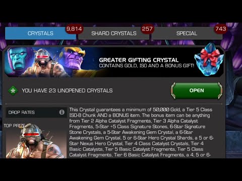 23 Greater Gifting (Garbage) Crystal opening | MCOC | New Year 2022 |