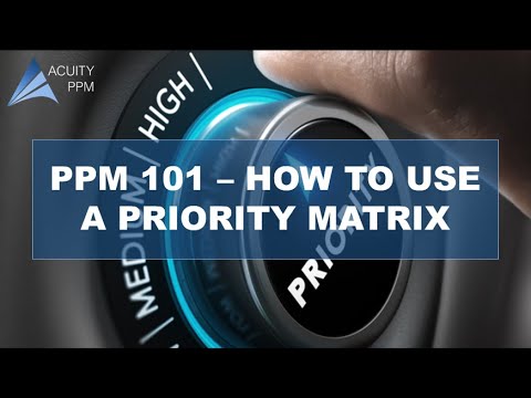 PPM 101 -  How to Effectively Use a Priority Matrix