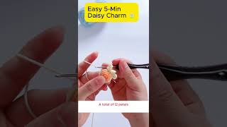 How to Crochet a Double-Layer Daisy Charm | Easy 5-Minute Tutorial