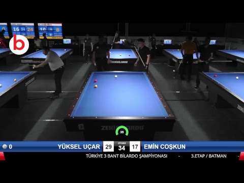 YÜKSEL UÇAR & EMİN COŞKUN Bilardo Maçı - 2018 ERKEKLER 3.ETAP-1.TUR