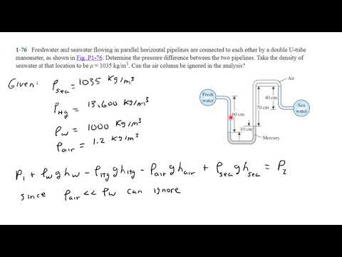 Manometer Example #manometer #hydrostatic #manometer