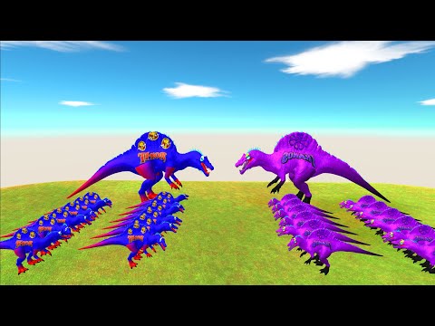 Thor Spinosaurus vs Thanos Spinosaurus Death Run - Animal Revolt Battle Simulator