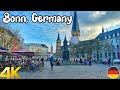 Bonn, Germany, walking tour 4K 60fps - A walk in a beautiful German city