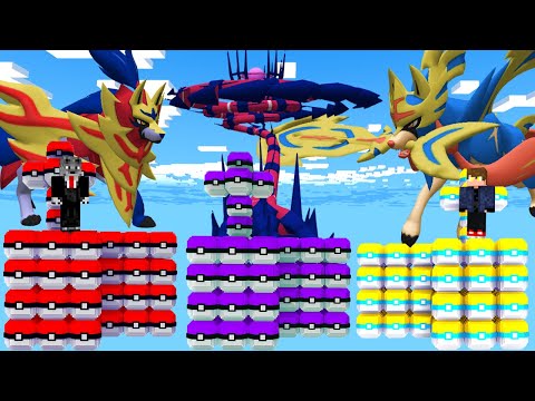 Minecraft - ILHA LUCKY PIXELMON ZACIAN E ZAMAZENTA vs ETERNATUS GIGANTAMAX (Pokémon)