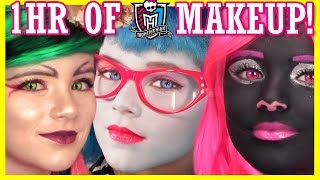 1 hour of MONSTER HIGH DOLL MAKEUP TUTORIALS! | Costume, Halloween, or Cosplay!  |  KITTIESMAMA