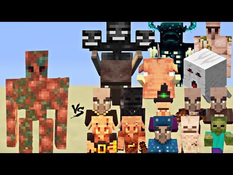 Great Minecraft Battle:Raw copper golem vs all mobs #minecraft #viral