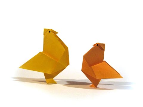 Easy Easter Origami Hen - Tutorial - How to make an easy origami rooster / hen