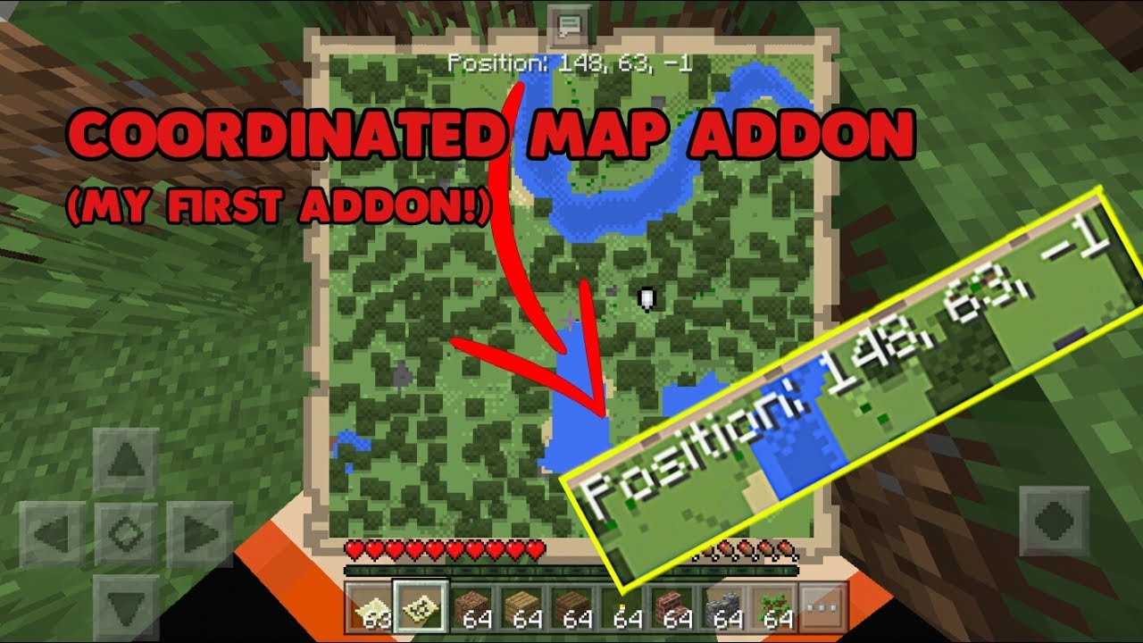MCPE Coordinated Map Addon (My first addon!)