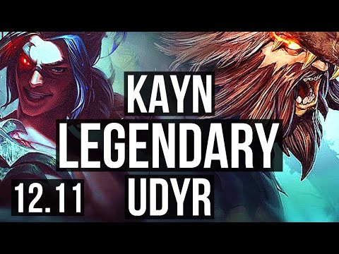 KAYN vs UDYR (JNG) | 13/0/4, Legendary, 1000+ games, Rank 8 Kayn | EUW Challenger | 12.11