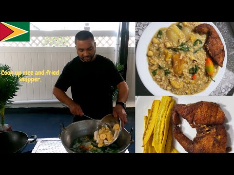 🇬🇾 GUYANESE STYLE COOK UP RICE + FRIED SNAPPER IN THE BACK YARD 🇬🇾