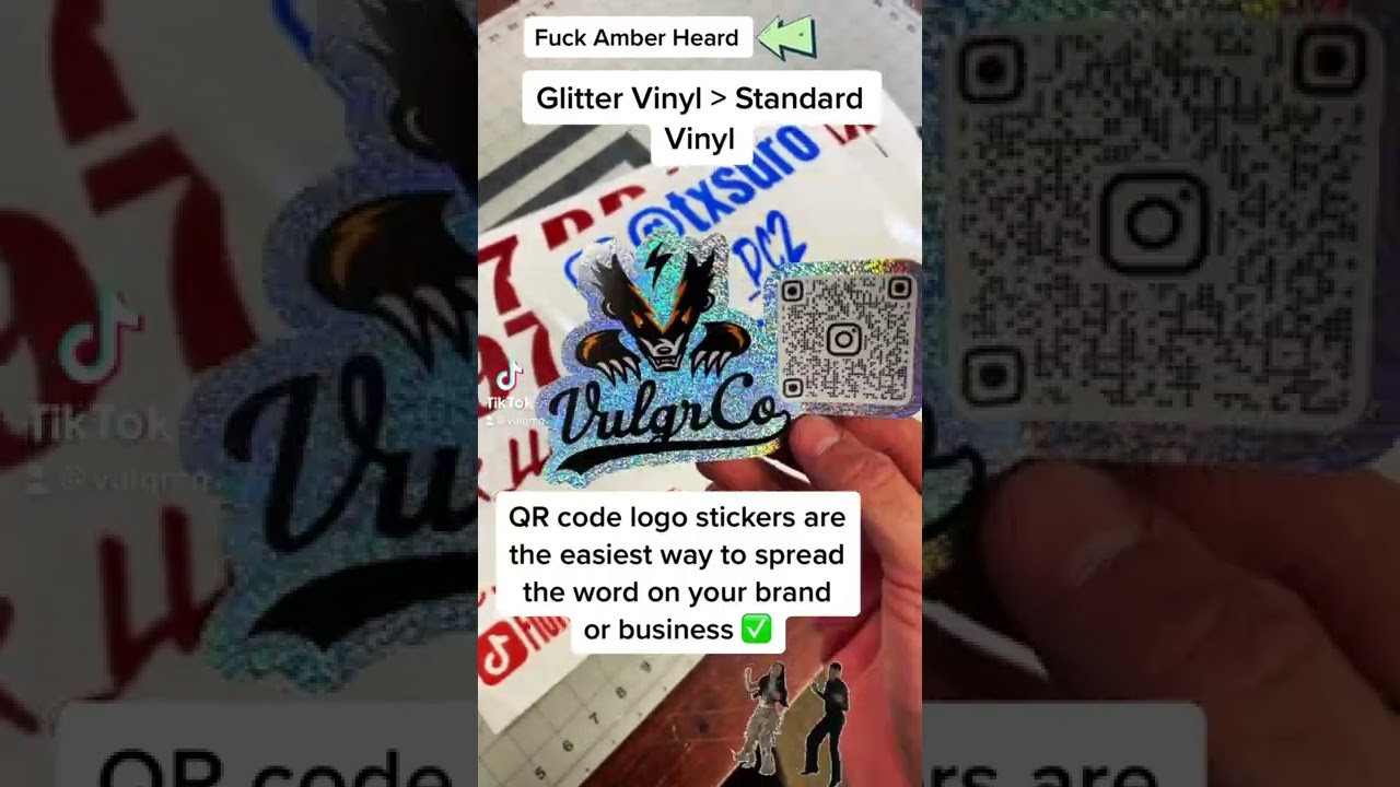 CUSTOM QR CODE STICKERS. AVAIALABE IN ALL MATERIALS! #vulgrco #custom #stickers #qrcode #amberheard