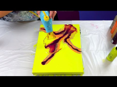 # 409 - BRIGHT Yellow Base | All About That Base Series No. 8 | Acrylic Pour Painting | Abstract Art