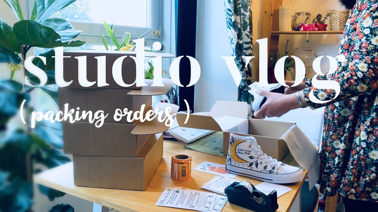 STUDIO VLOG ✨ PACKING ORDERS | Selling Handpainted shoes on ETSY - Small Business vlog Ep. 02