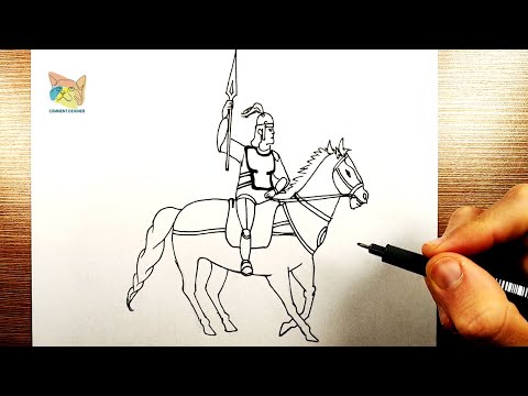 comment dessiner un chevalier sur son cheval etape par etape