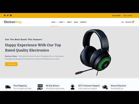 Electron Shop WooCommerce Elementor Template Kit Tour