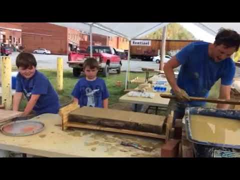 Boys at brick factory