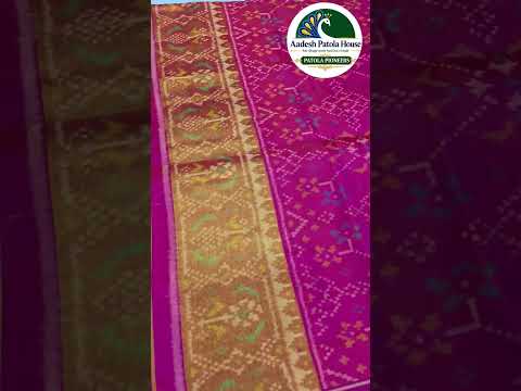 Pink Ghughra Border Navratan Motifs Single Ikat Patola Saree 6 Ply Silk