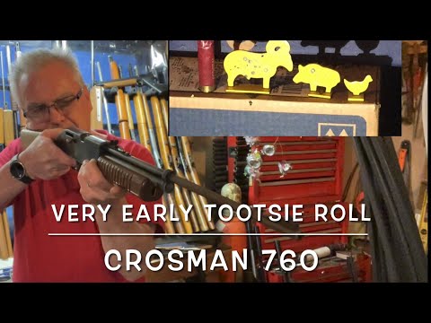 Review and plinking with my very early tootsie roll Crosman 760 177 pellet rifle too cool!
