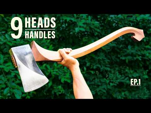 Turning 9 types of wood into 9 legendary axe handles No.1 | Monkey Jack
