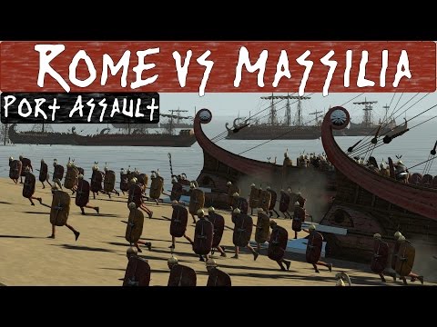 Total War Rome 2 Online Battle : 2v2 Port Assault : Rome vs Massilia