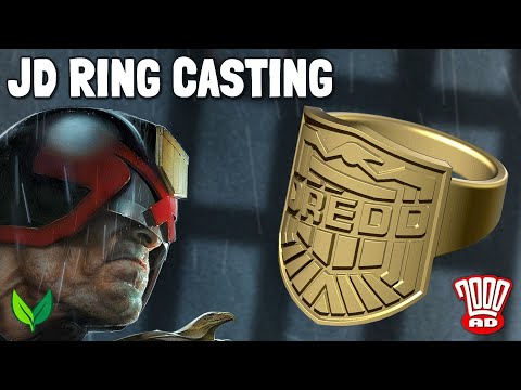 Judge Dredd ring 3D printed and cast with Bluecast X10 castable resin in bronze - by VOGMAN