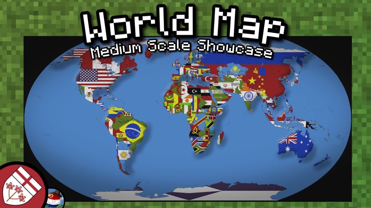 World Flag Map Compilation in Minecraft! [3M+ BLOCKS] - [Medium Scale]