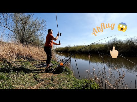 Angeln irgendwo im Nirgendwo 😅 Feedern am Fluss mal anders 👌🏻