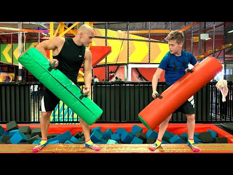 11 Year Old Kid vs Bodybuilder in Amusement Park