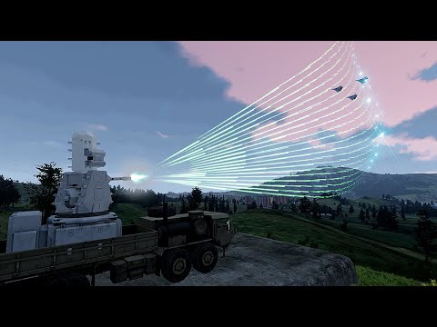 Footage of Ukraine Anti-Air C-RAM Destroyed Russian Fighter Jets - Arma 3