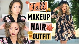 Cozy Fall Makeup, Hair + Outfit! GET READY WITH ME!