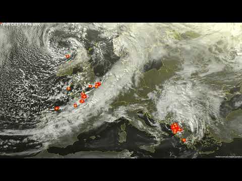 Sat24 lightning video impression for Sunday, October 25, 2020