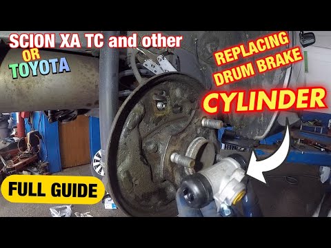 Scion xA rear drum Brake cylinder replacement   ||  Brake Fluid Leaking