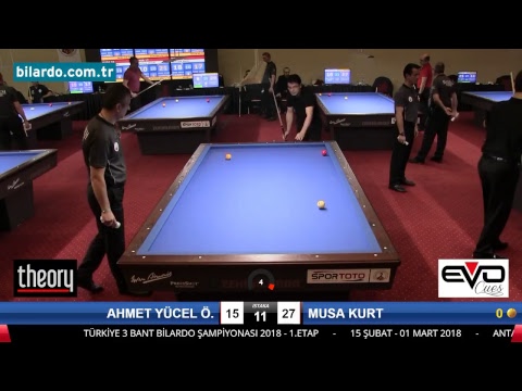 AHMET YÜCEL Ö. & MUSA KURT Bilardo Maçı - 2018 ERKEKLER 1.ETAP-2. Tur