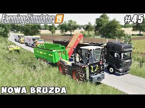 Selling milk, harvesting potatoes, new truck with trailer | Nowa Bruzda | FS 19 | Timelapse #45