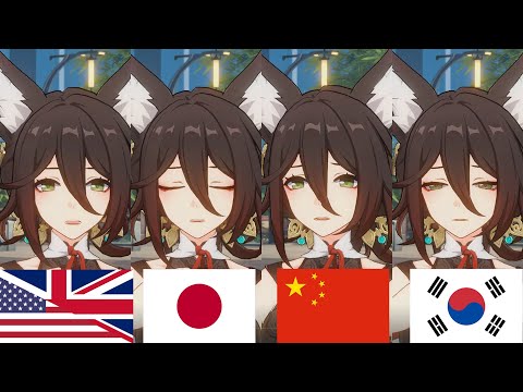 Slimiest Ara-Ara Fox, Tingyun, In All Languages! [Honkai Star Rail]