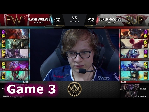 Flash Wolves vs SuperMassive | Game 3 LoL MSI 2017 Play-In | FW vs SUP G3 MSI 2017