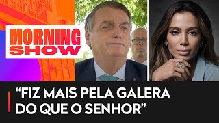 Bolsonaro ironiza conhecimento político de Anitta