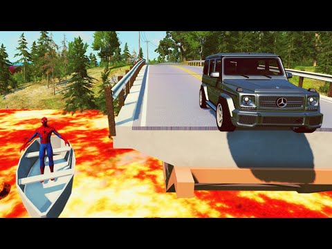 Cars vs Lava and Spider Man 🔥 - BeamNG.Drive
