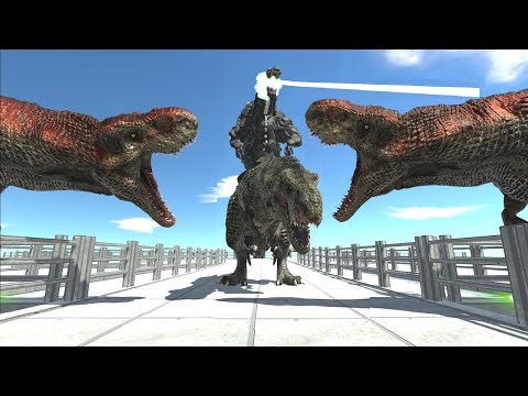 Escape From Godzilla Atomic Breath And T-Rex! - With Commentary - Animal Revolt Battle Simulator