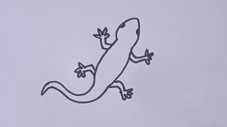 How to draw lizard drawing easy step by step /Reptile drawing/Lizard drawing