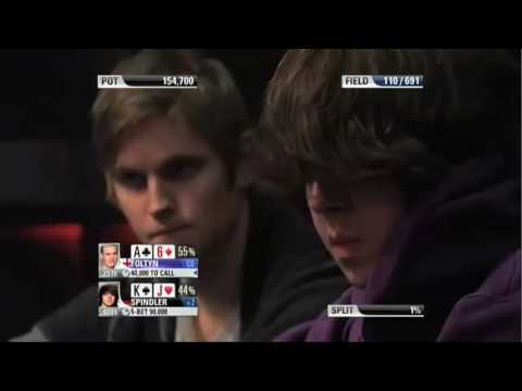 Benny Spindler shows very aggressive preflop game preflop (7 bets with KJ)