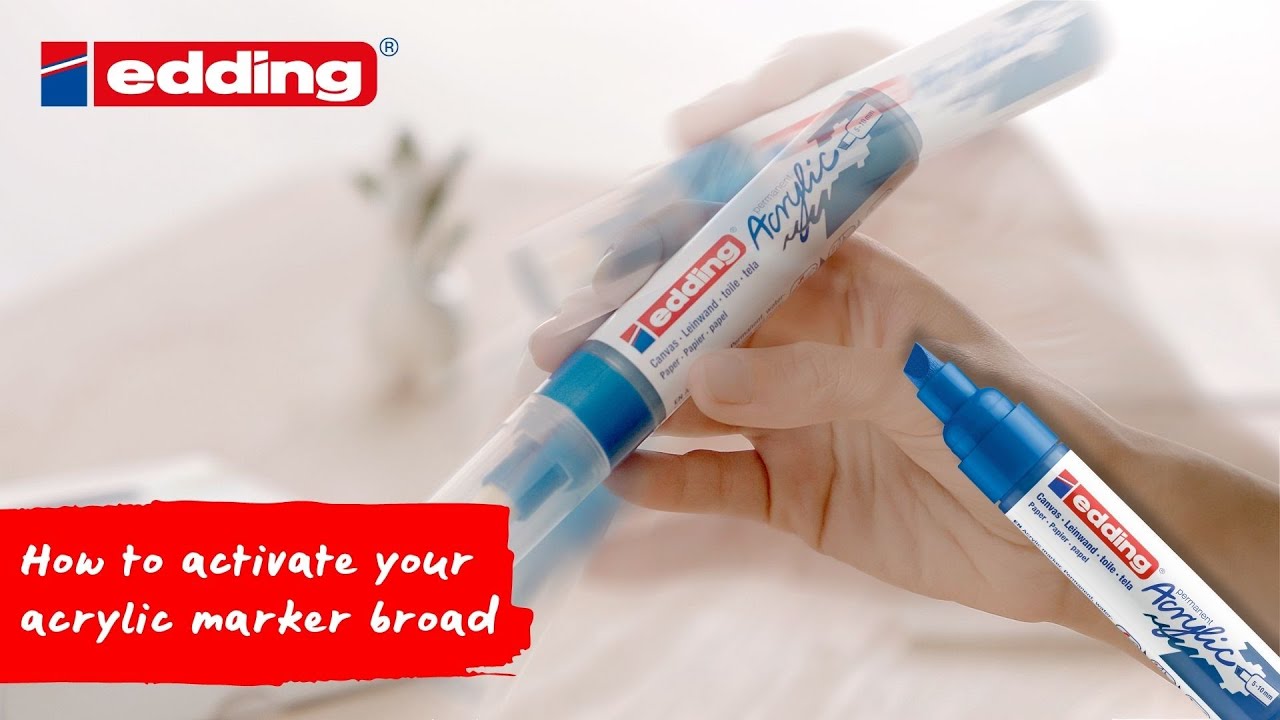 Marker acrilic, Edding 5000, varf tesit 5-10 mm, alb