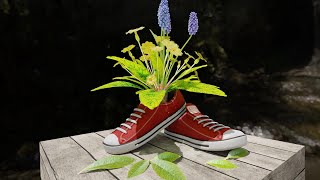 Visual Effects Services Old school sneakers flower pot