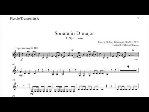 [Accompaniment] Telemann Sonata in D major TWV 44:1 1.Spirituoso [Play along]