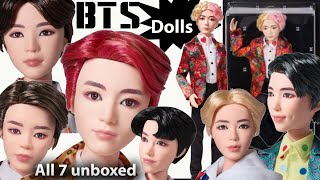 BTS Dolls | All Seven BTS Dolls Unboxed | BTS Idol Fashion Dolls by Mattel