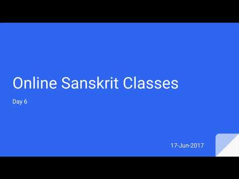 Sanskrit for Beginners - Day 6