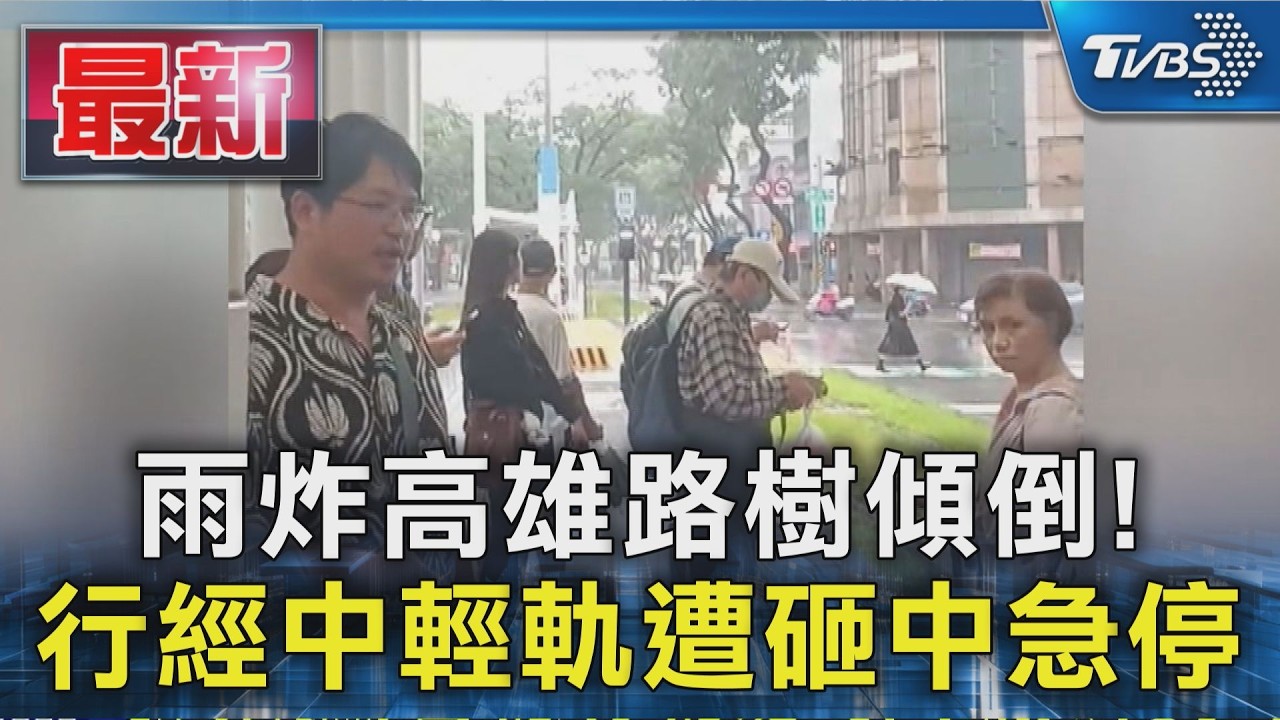 雨炸高雄路樹傾倒!行經中輕軌遭砸中急停|TVBS新聞 @TVBSNEWS01